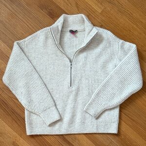 Cream Quarter-Zip Sweater
